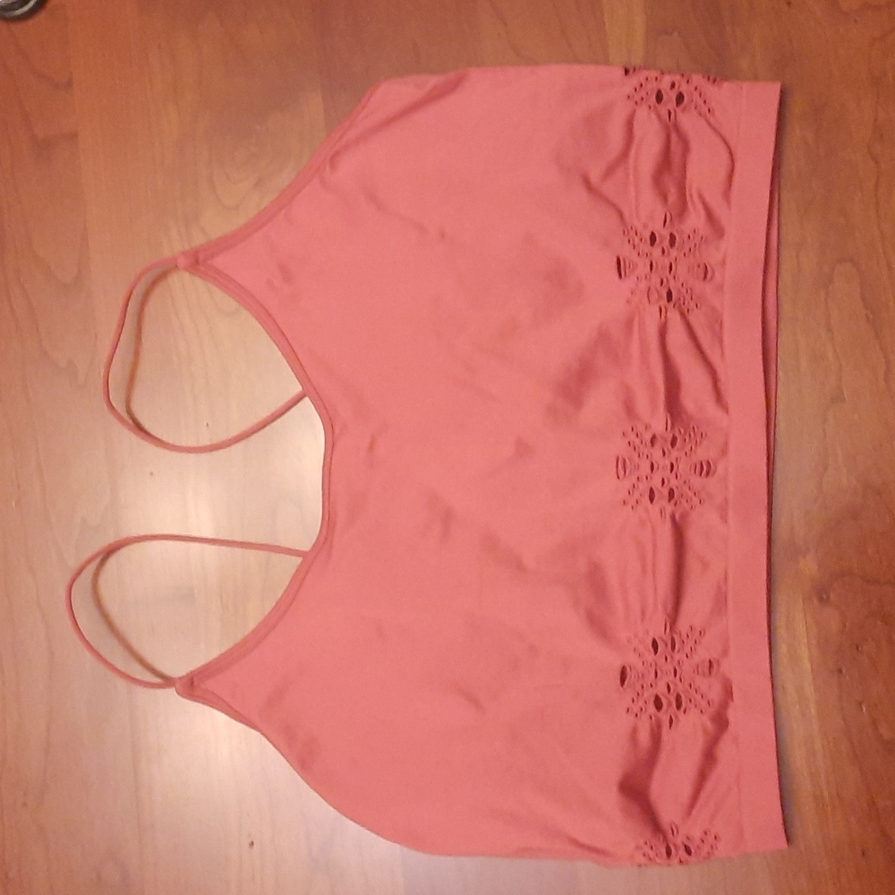 Pinkish-red crop top